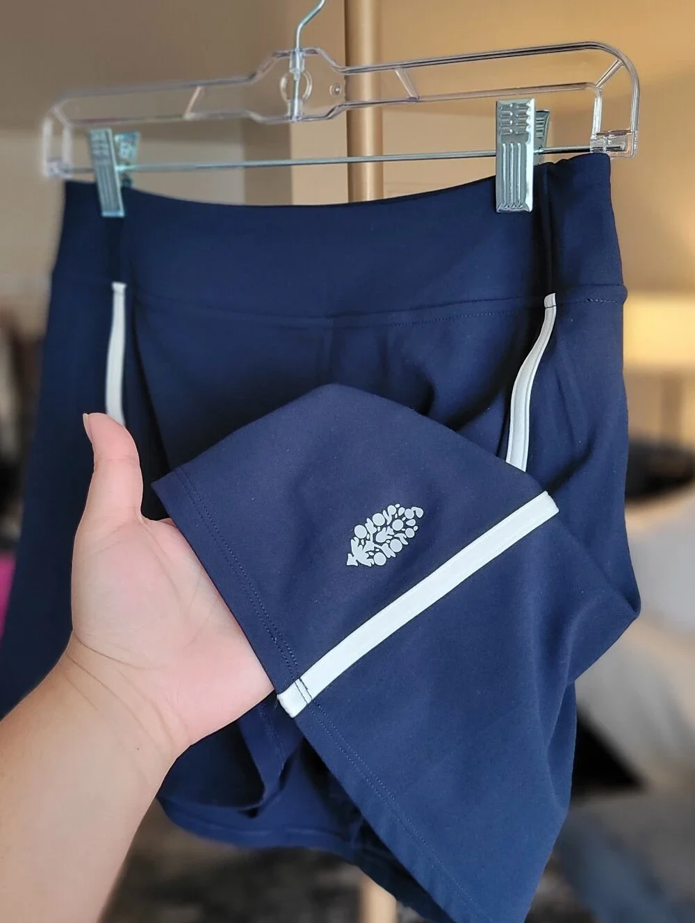 Free People Movement Never Better Volley Skort Skirt Navy Blue And White Stripe - Picture 12 of 16